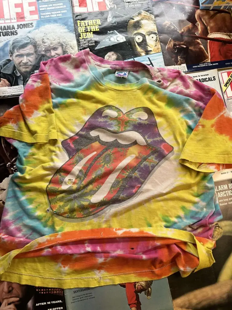 1994 Liquid Blue Rolling Stones double-sided tie dye shirt