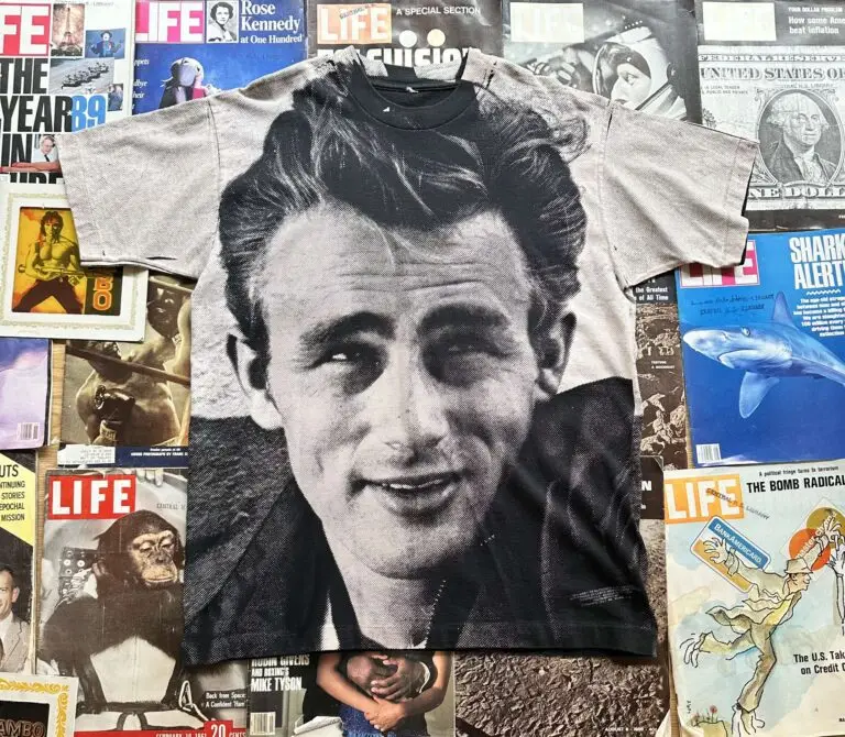 1993 James Dean big face all over print shirt