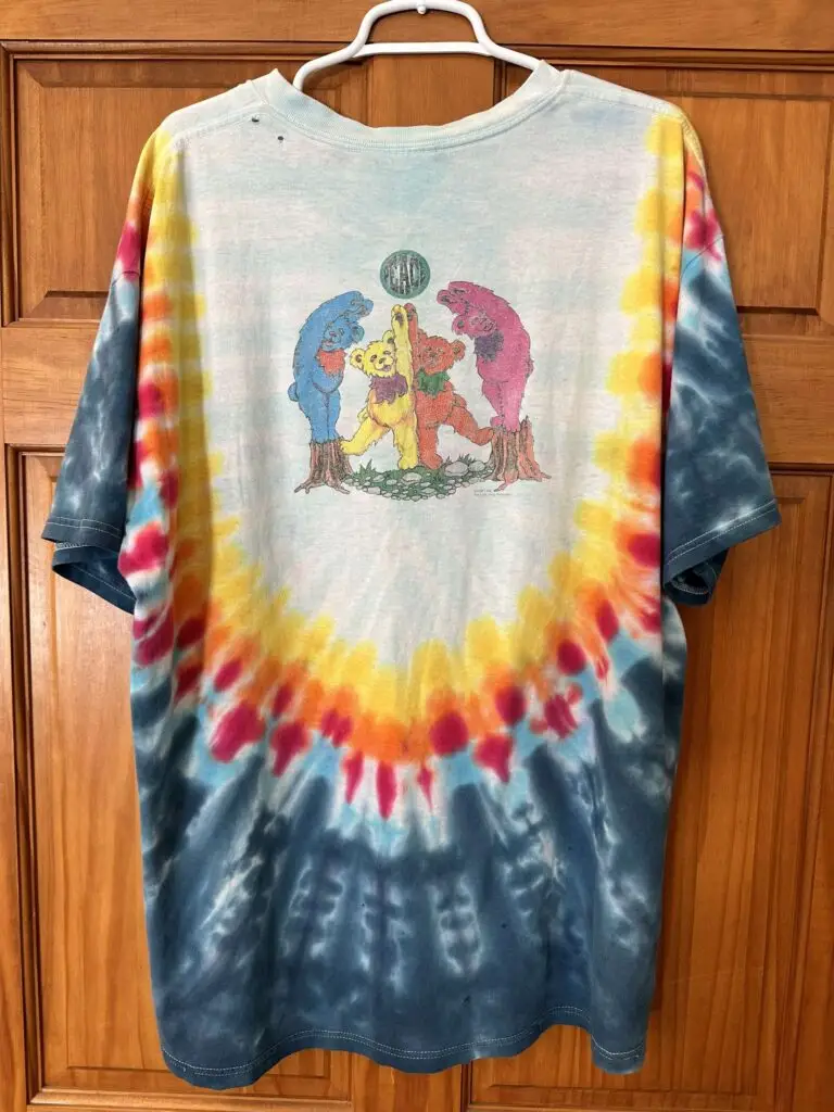 90s Grateful Dead "Dancing Bears" double-sided tie dye shirt