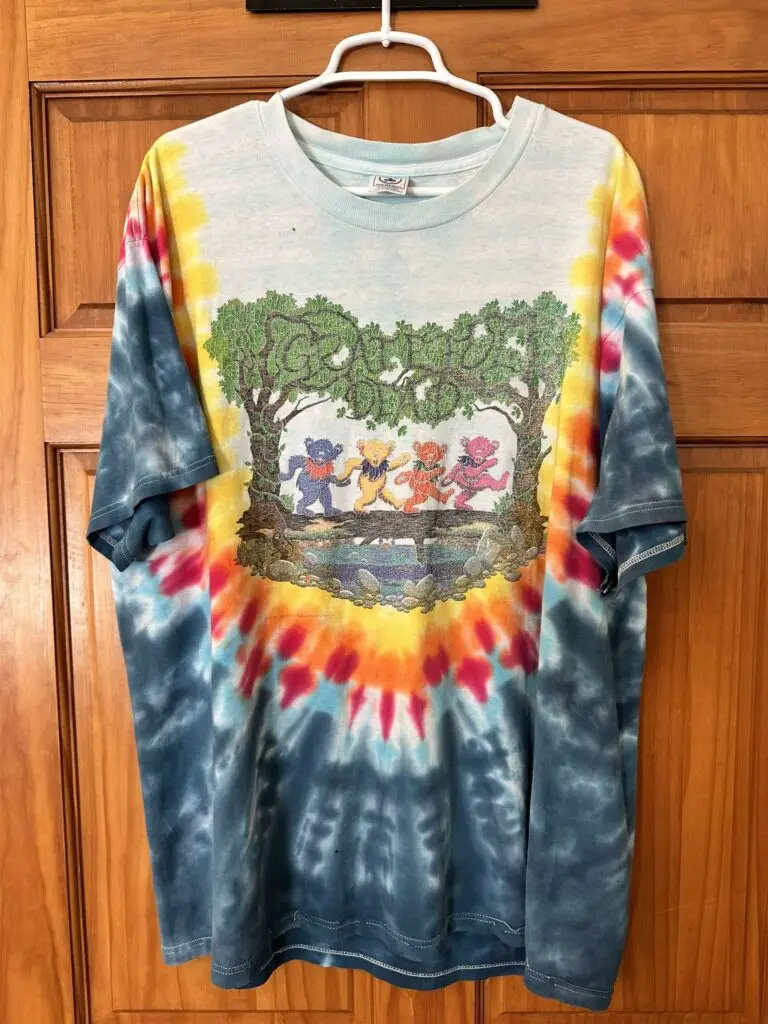 90s Grateful Dead "Dancing Bears" double-sided tie dye shirt