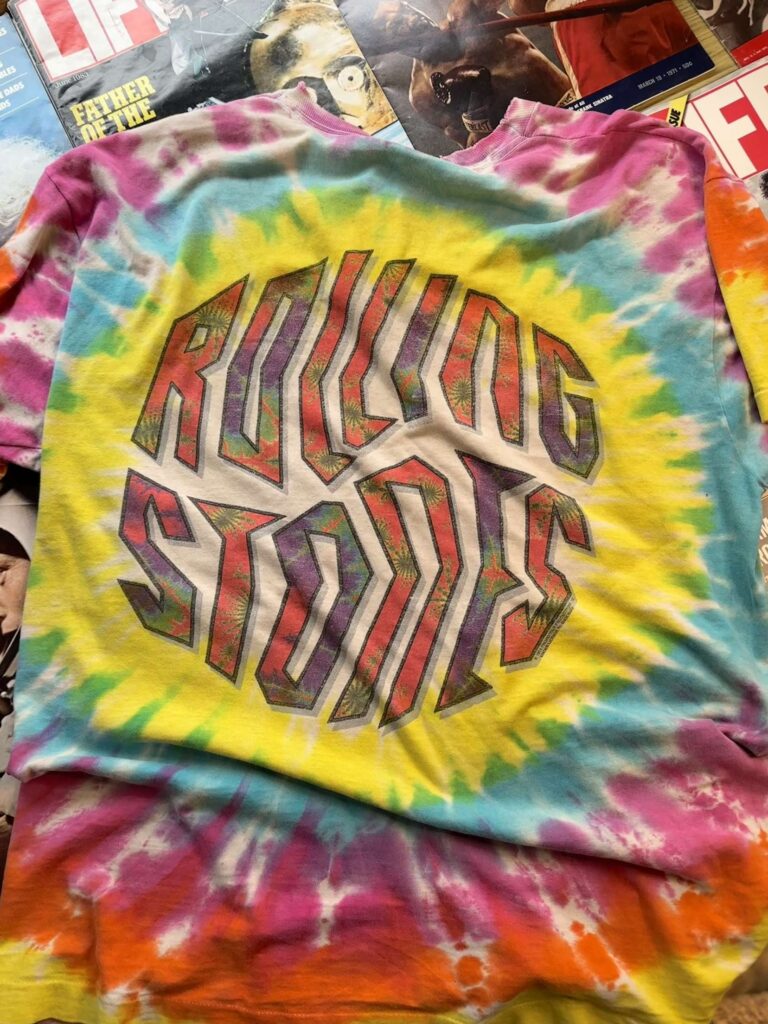 1994 Liquid Blue Rolling Stones double-sided tie dye shirt